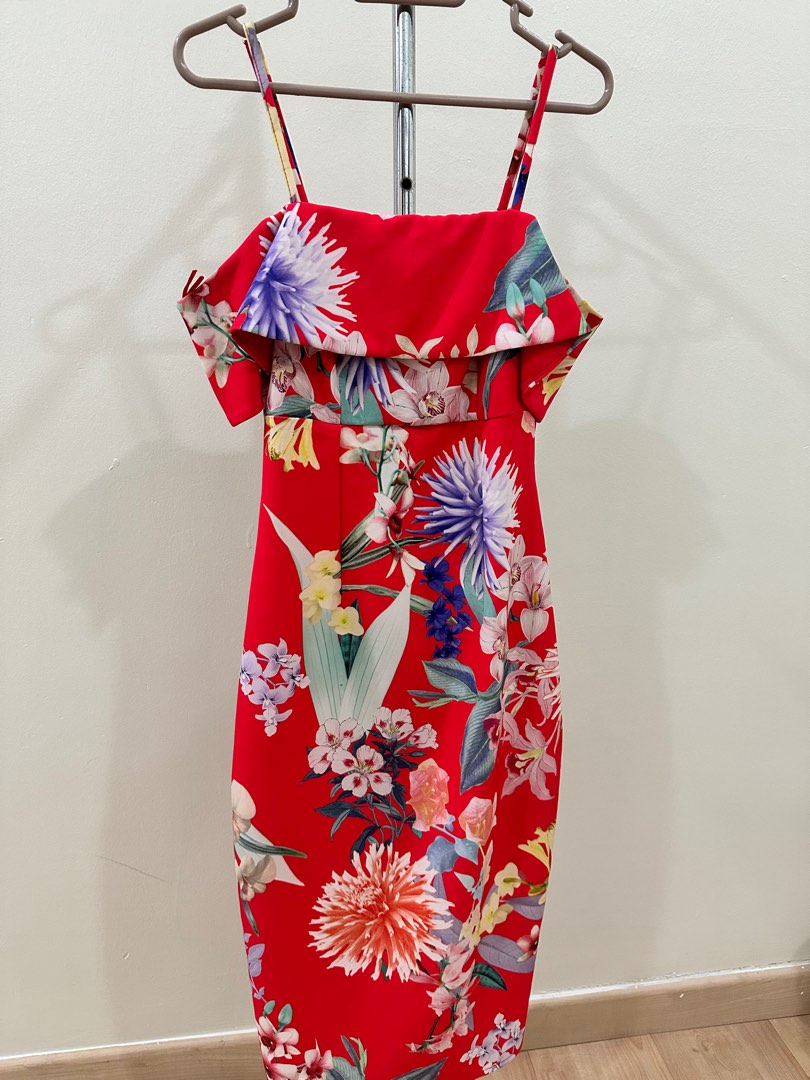 Lipsy red clearance floral dress