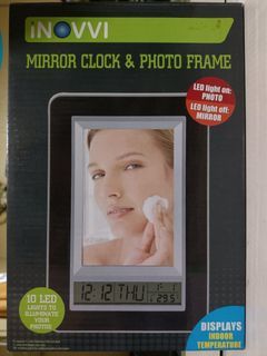 Mirror clock & photo frame