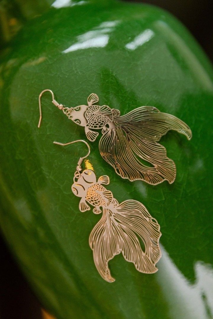 Goldfish earrings discount