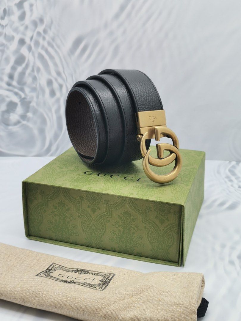 NEW YEAR SALE GUCCI GG REVERSIBLE BELT BROWN BLACK SIZE 115 46