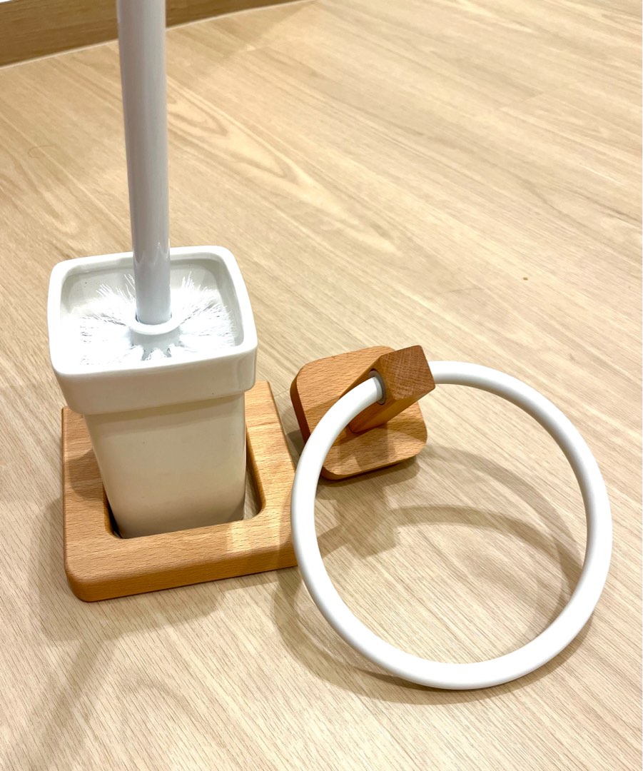 Nordic japandi wabi sabi bathroom accessories towel rack toilet brush ...