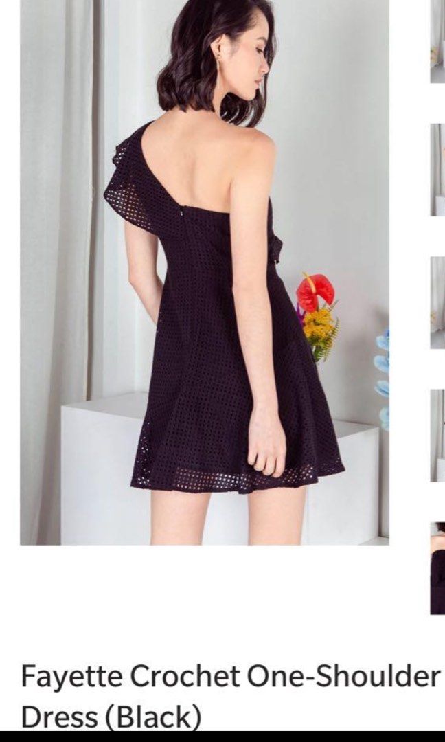Ohvola Fayette Crochet Black One Shoulder Dress in XS Women s