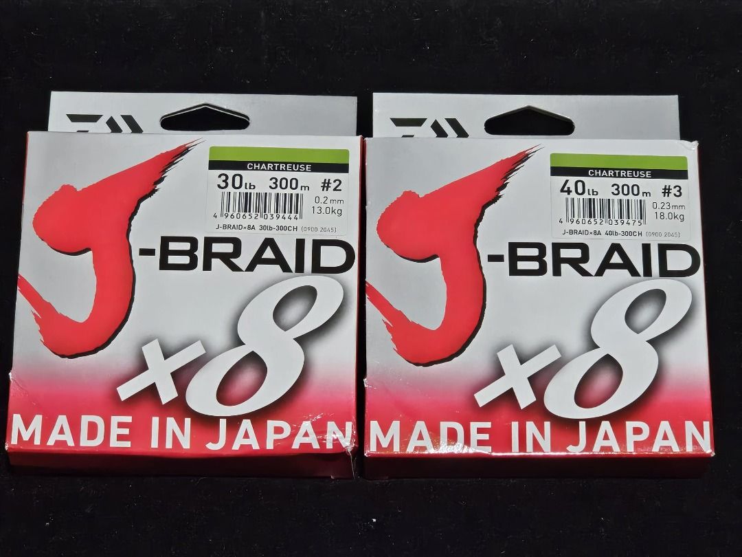 Original Made In Japan) BNIB Daiwa J-Braid x8 Braided Fishing Line, Sports  Equipment, Fishing on Carousell