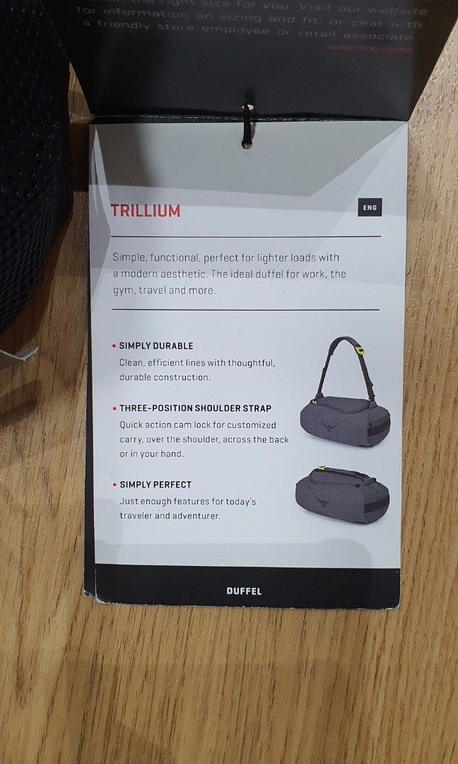 Osprey trillium duffel discount