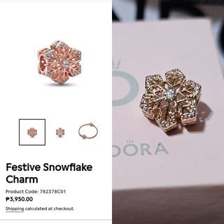Pandora rose gold festive snowflake charm