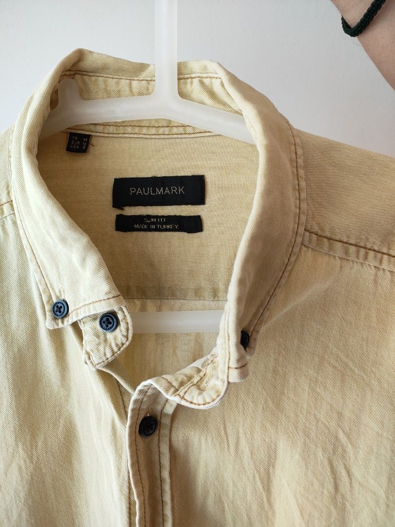 PAULMARK clothes soft yellow, Men's Fashion, Tops & Sets, Formal Shirts ...