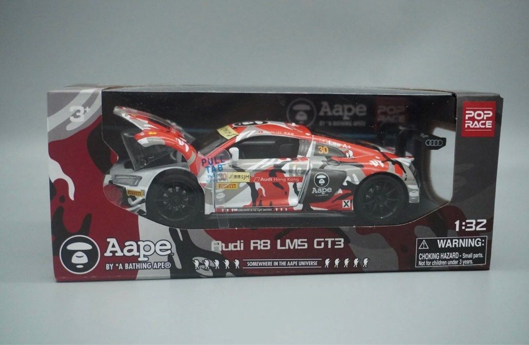POP RACE 1:32 Audi R8 LMS GT3 #48 (AAPE Red Camo) Diecast Car