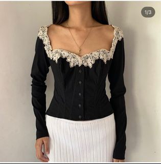 Prettiest black lace corset top