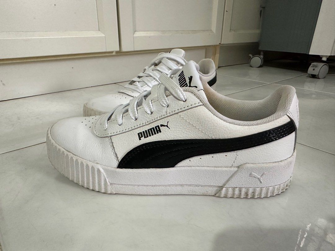 Puma white black sneakers best sale