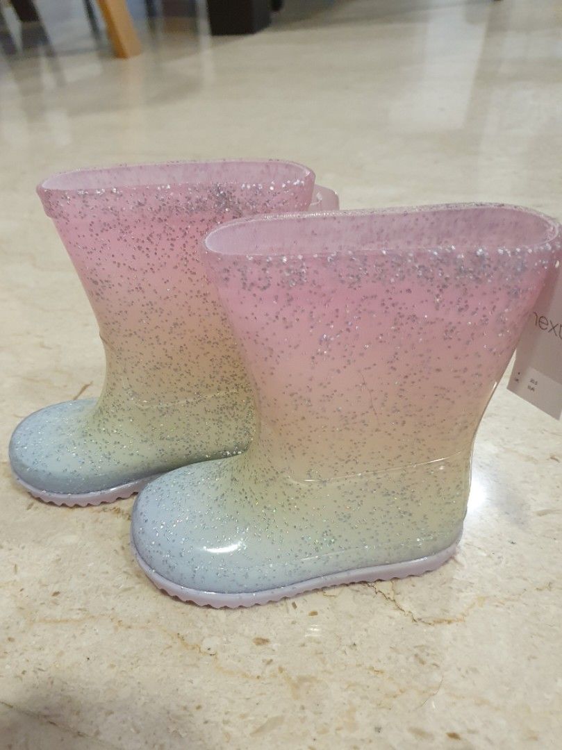 Rainbow Sparkly Gumboots Babies Kids Babies Kids Fashion on