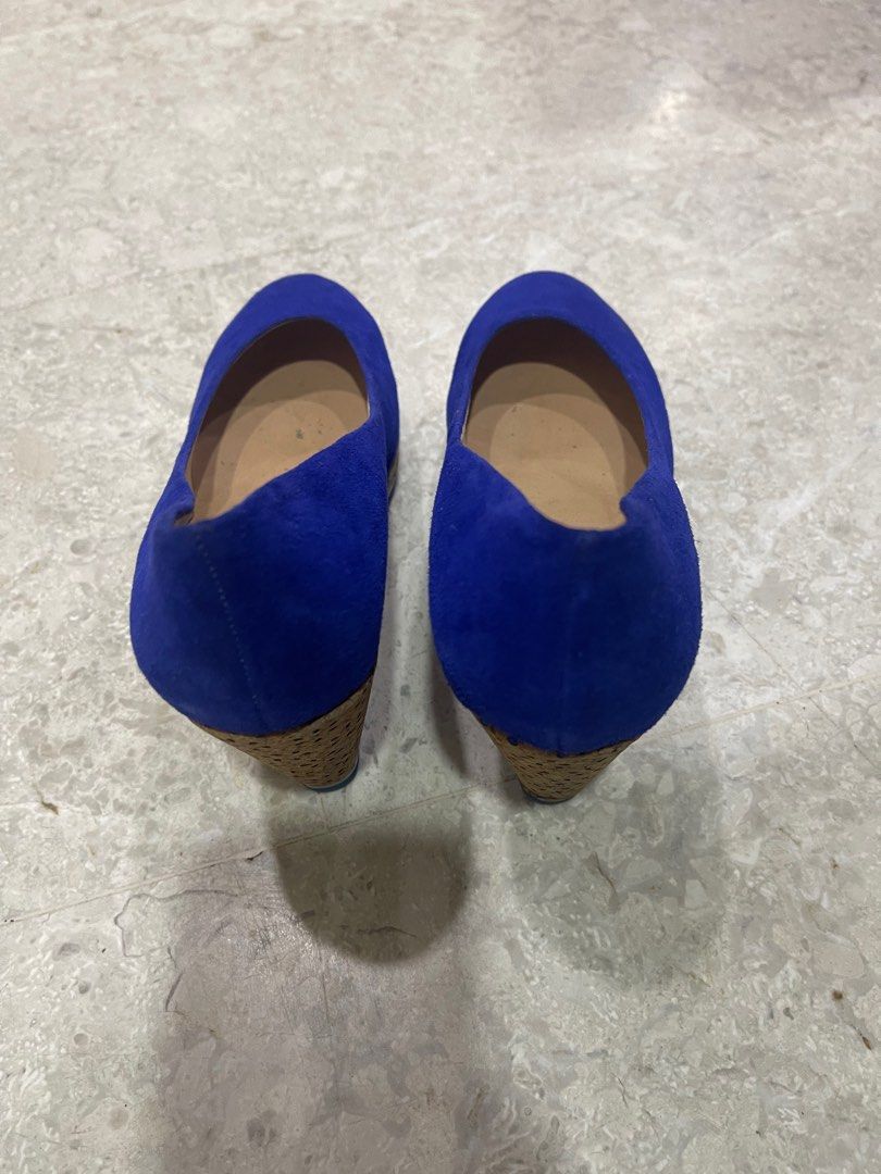 Rarely worn Pedder Red Electric Blue Suede Wedges size 36 Women s