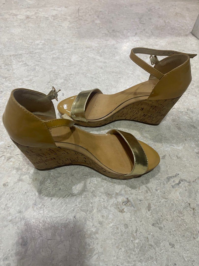 Red strappy wedge sale sandals