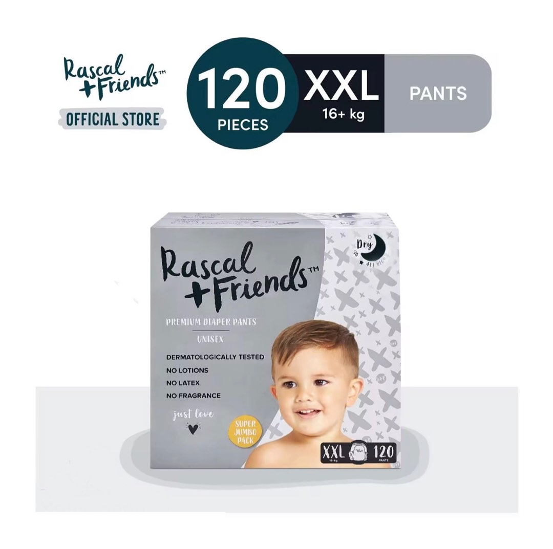 Rascal & Friends Pants Diapers (XXL) 120pcs, Babies & Kids