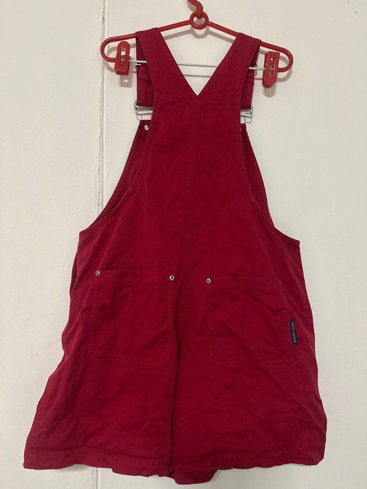 Red corduroy dungaree outlet dress