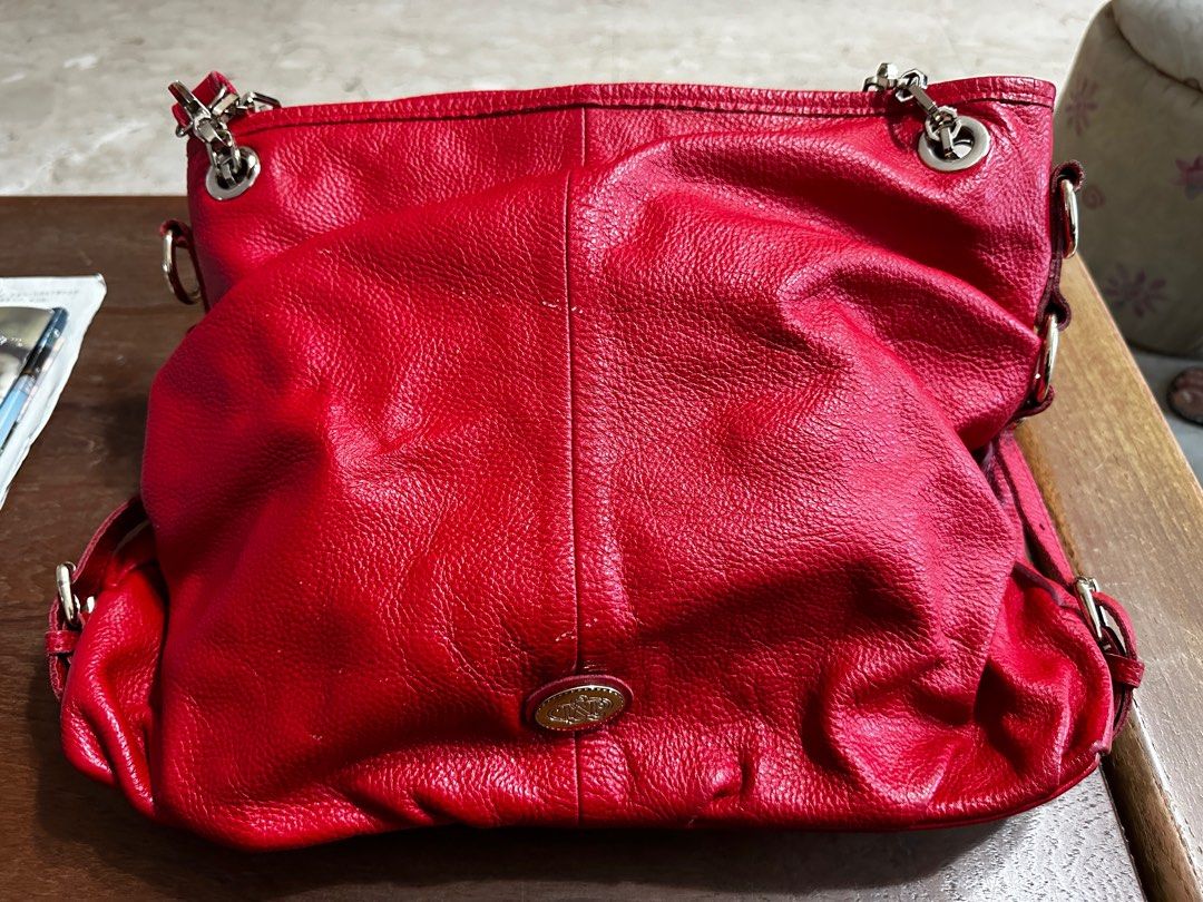 Red shoulder bag