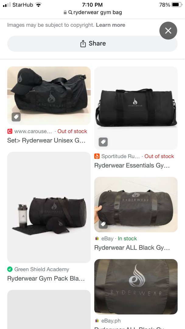 Ryderwear 2024 gym bag