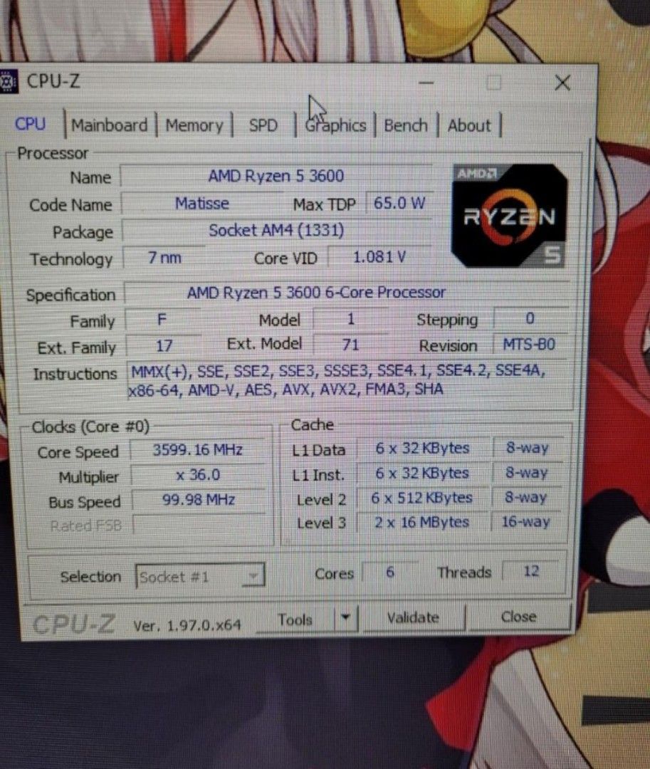 Ryzen 5 3600 am4 cpu Computers Tech Parts Accessories