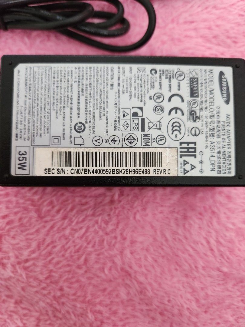 Samsung AC/DC Adapter Model A3514_DPN, Computers & Tech, Parts ...