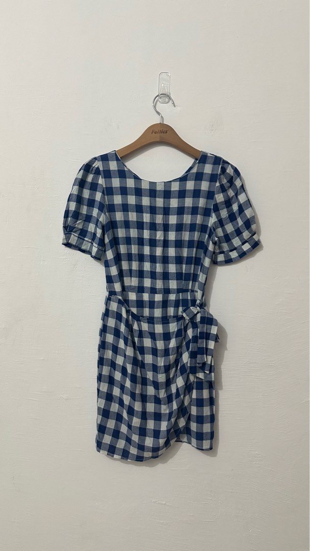 TAVIMART  -  Women's Blue Plaid Mini Dress Fashion 3d Flower Summer Vestido Chic Sleeveless Slim Fit Pleated Female Fashion Dresses Lady