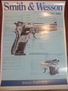Smith & Wesson 9mm pistol gun poster