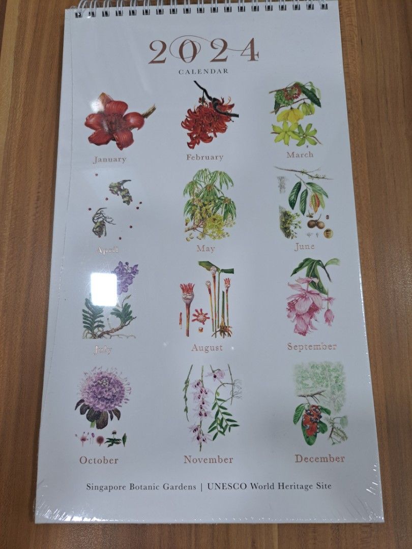 Spore botanic garden 2024 calendar, Hobbies & Toys, Stationery & Craft