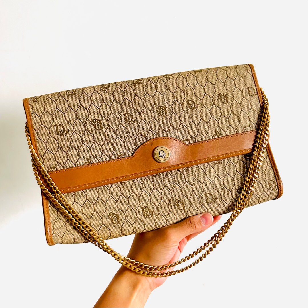 STEAL Christian Dior CD Beige GHW Honeycomb Oblique Monogram