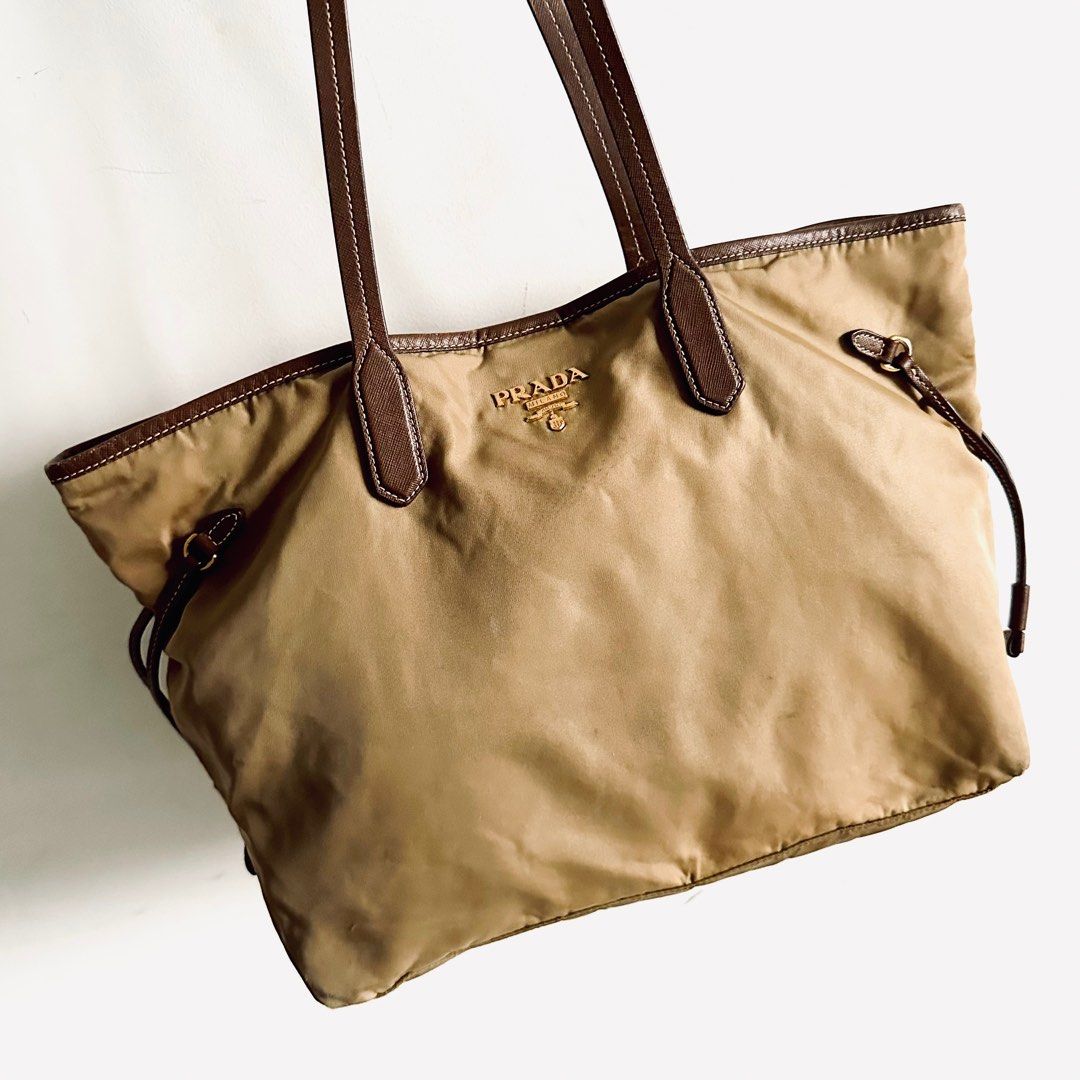 prada brown nylon tote