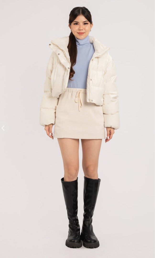 Puffer jacket cream shop