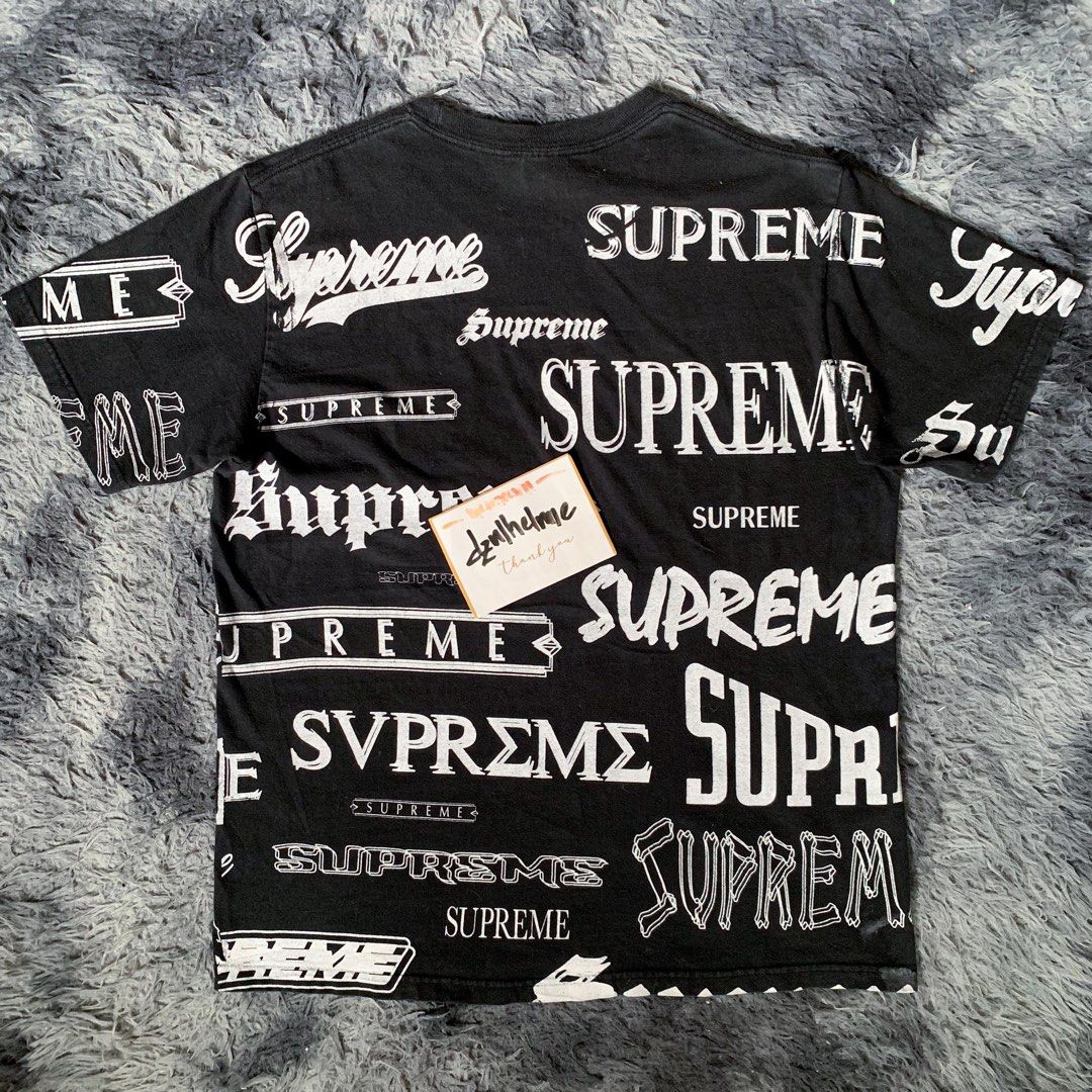 Supreme Multi Logo Tee Black  Supreme t shirt, Logo tees, Black tee