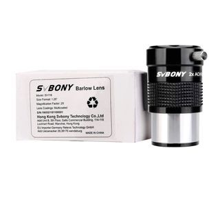 SVBONY SV118 Barlow Lens Extender 1.25 inches 2X Advanced Achromatic Metal Telescope Accessory for Astronomy