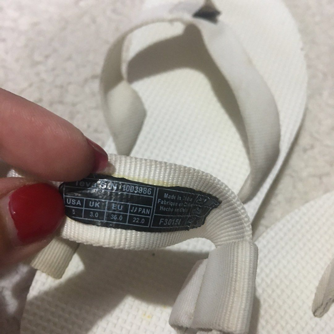 Teva Thong Sandals In White Womens Fashion Footwear Sandals On Carousell