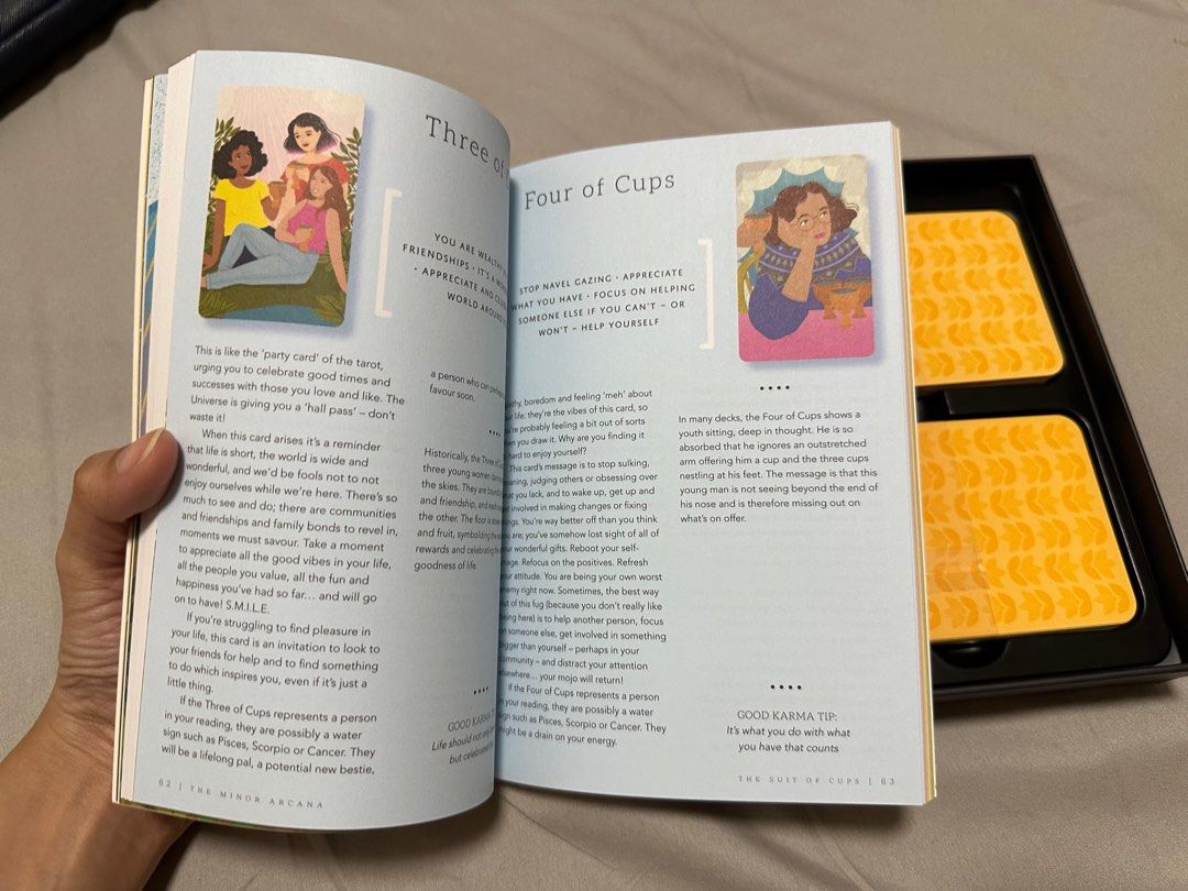 The Good Karma Tarot (Category: Storybooks) located in Quezon City. Submitted by arakin (Listing ID 1277446322, Image 3). Description: Lightly used (6-7 times, shuffled gently) by the owner before me and I haven't used it at all since my purchase. In pristine condition!.