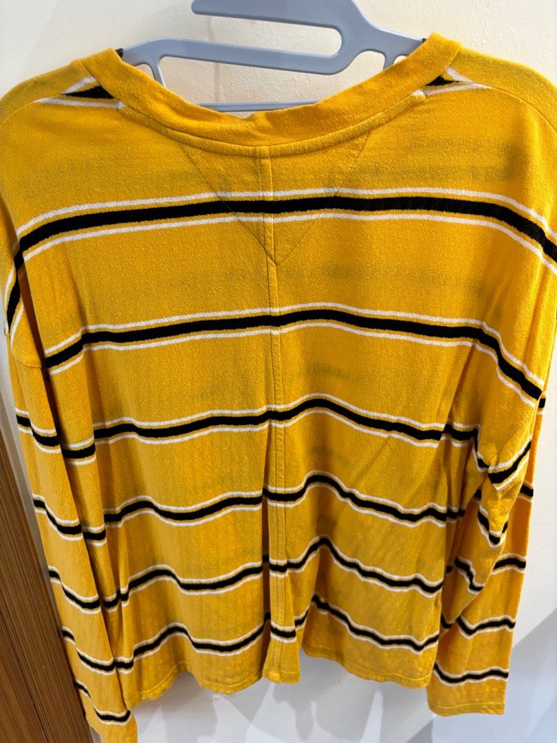 yellow and black tommy hilfiger shirt