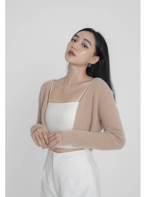 TPZ* THE CORE KNIT CROP TOP IN CREAM