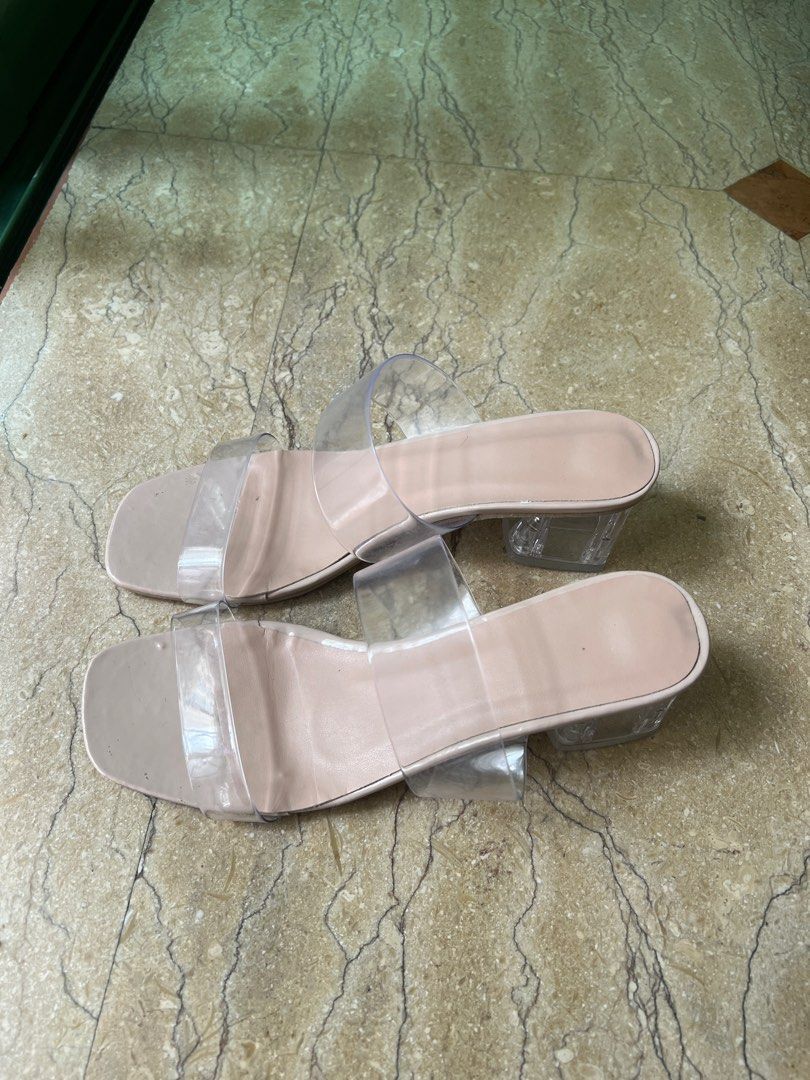 Glass deals block heels