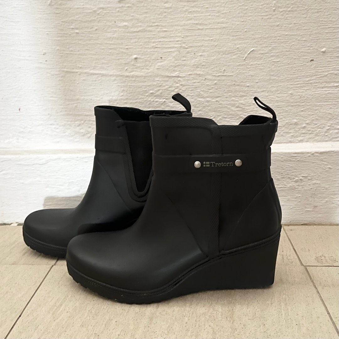 Tretorn rain boots wedge heel discount