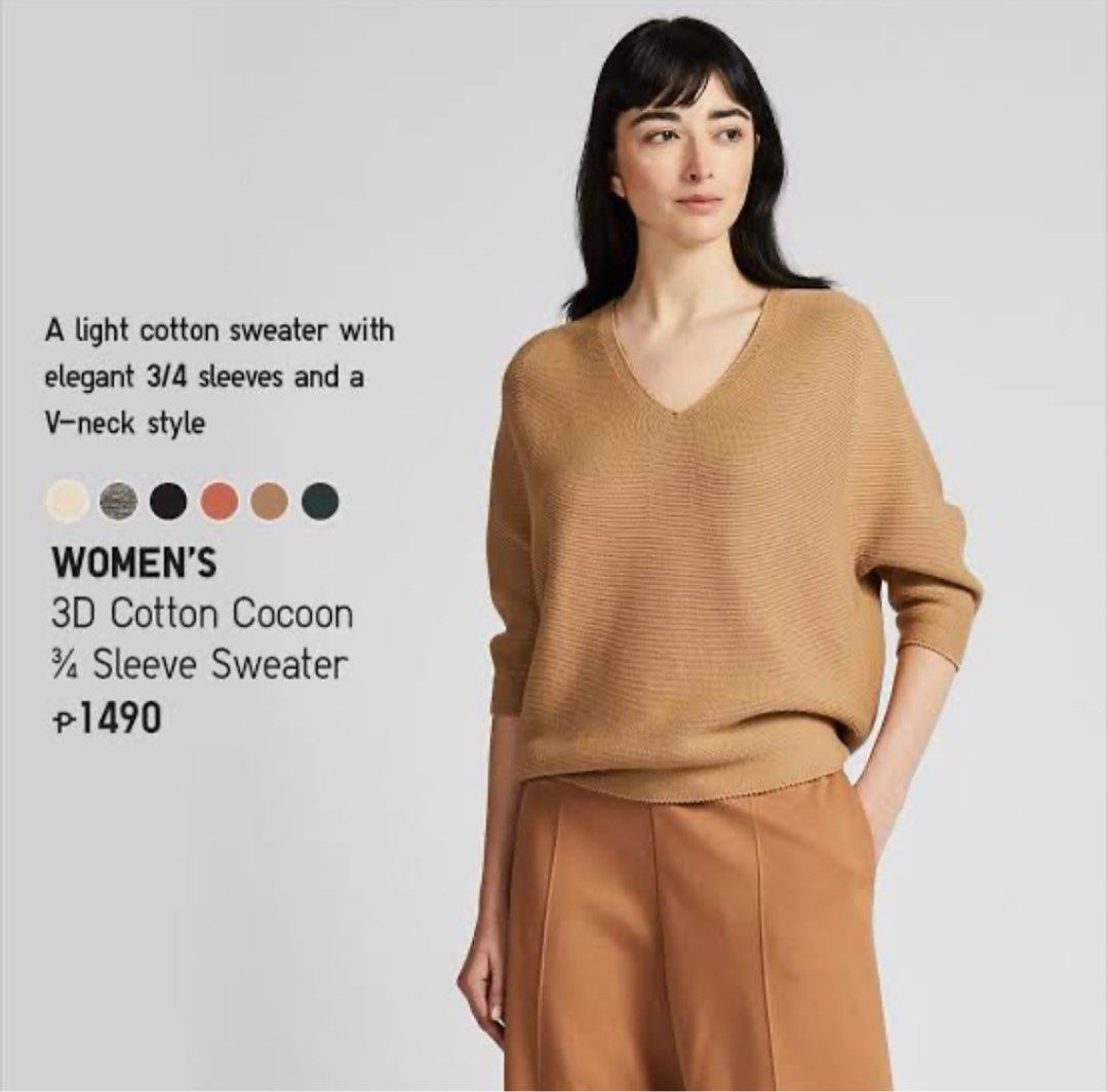 3d cotton cocoon sweater hotsell