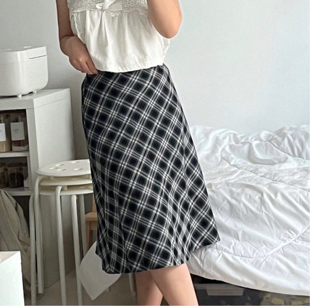 Plaid skirt uniqlo hot sale
