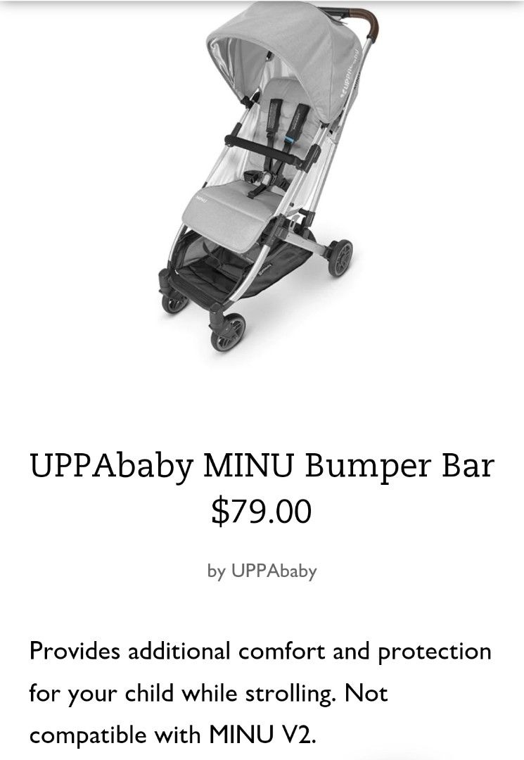 UPPAbaby Minu Stroller with Birth Kit Bumper Bar Rain Shield