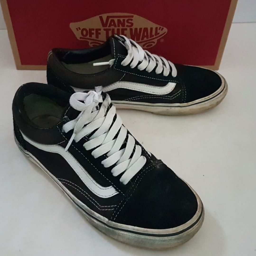 Vans Designer Sneakers US 4.5 M US 6 W UK 3.5 EUR 36 VANS Black Suede White Canvas Shoes Off The Wall Skateboarding Original Footwear
