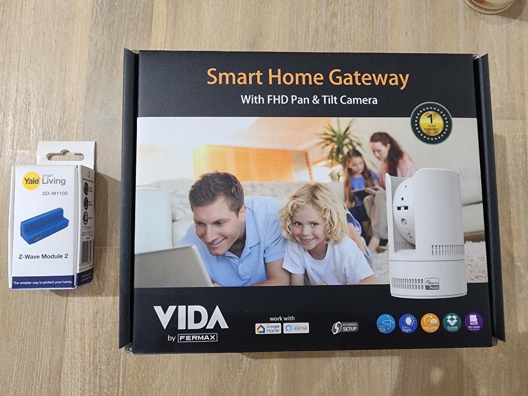 Vida Smart Home Gateway + Yale Zwave Module 2, Furniture & Home Living