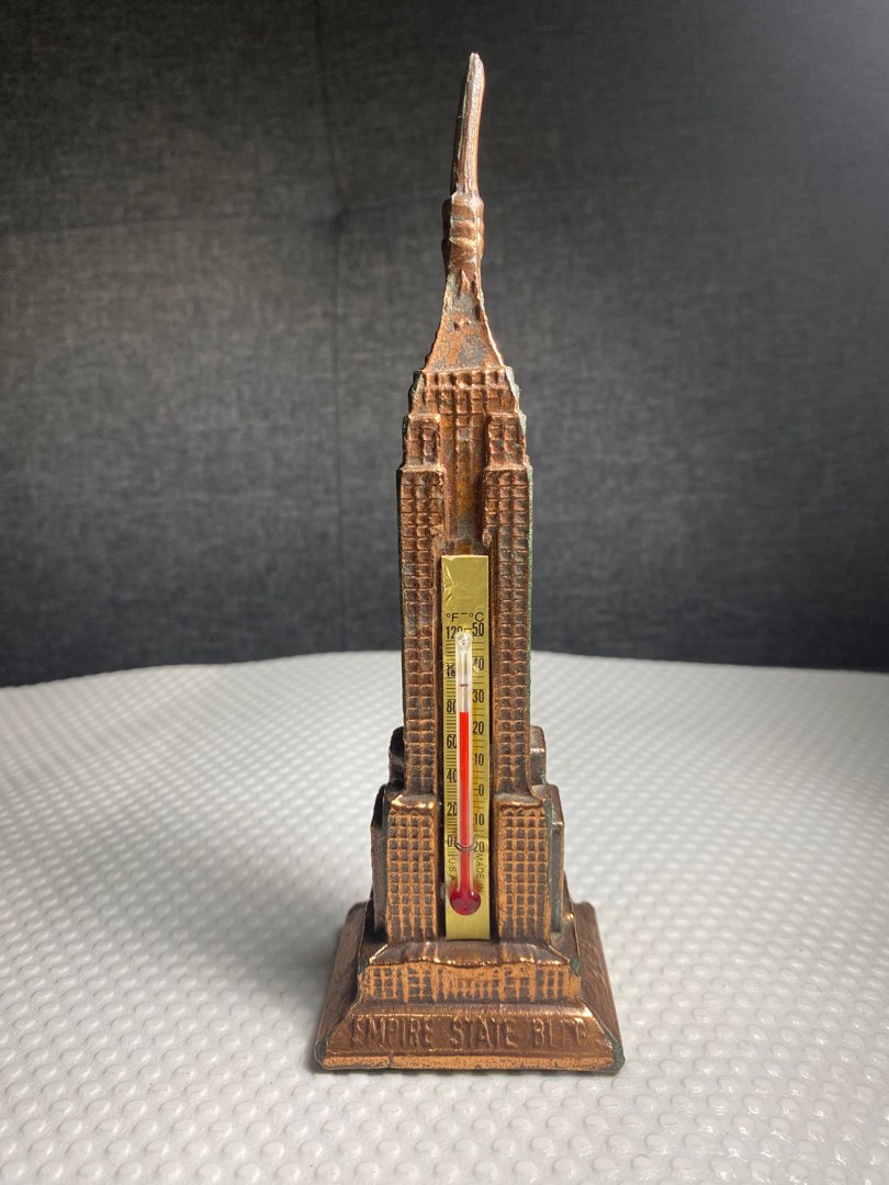 Vintage Empire State Building Statue Thermometer New York Souvenir