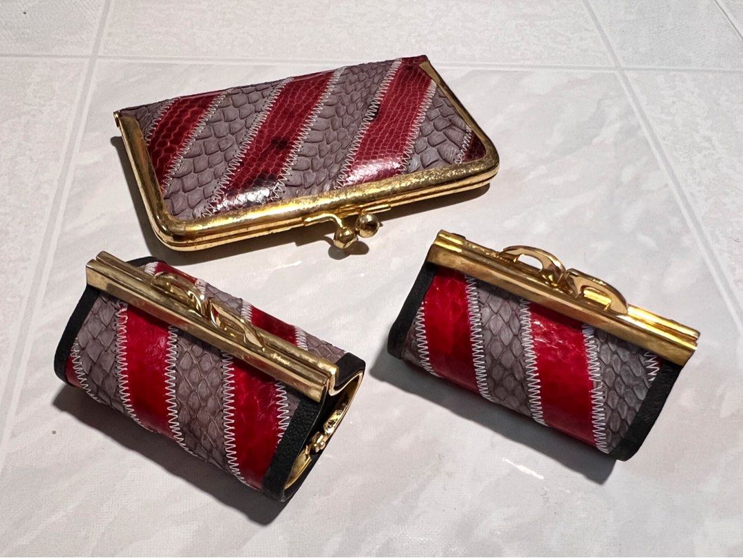 Red and on sale gold clutch purse