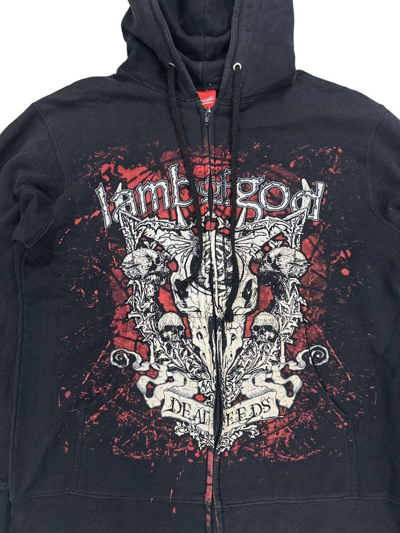 VINTAGE LAMB OF GOD HOODIE Men s Fashion Tops Sets Hoodies on