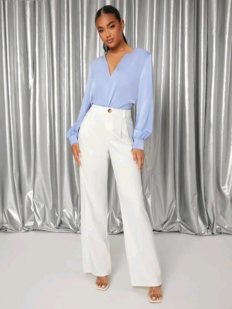 Halston High Waisted Wide Leg Trousers in White | Lyst-thunohoangphong.vn