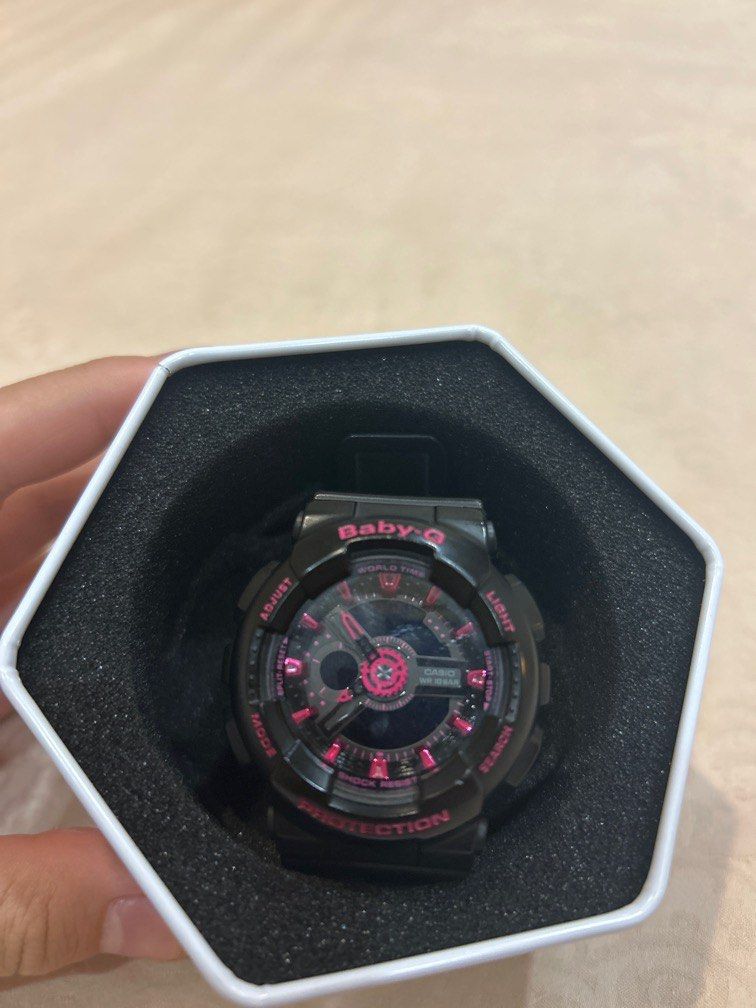 Baby g watch 2025 black and pink