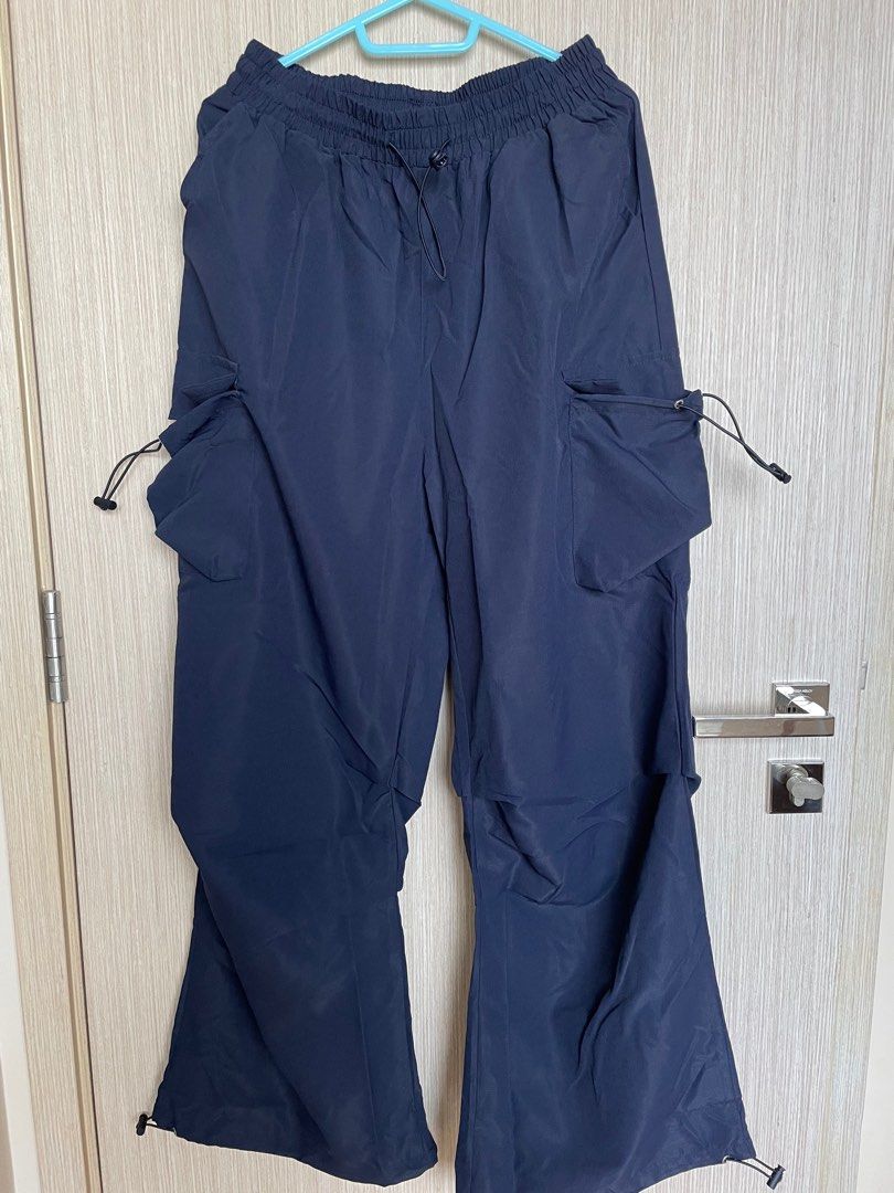 Flap Pocket Side Drawstring Waist Cargo Pants