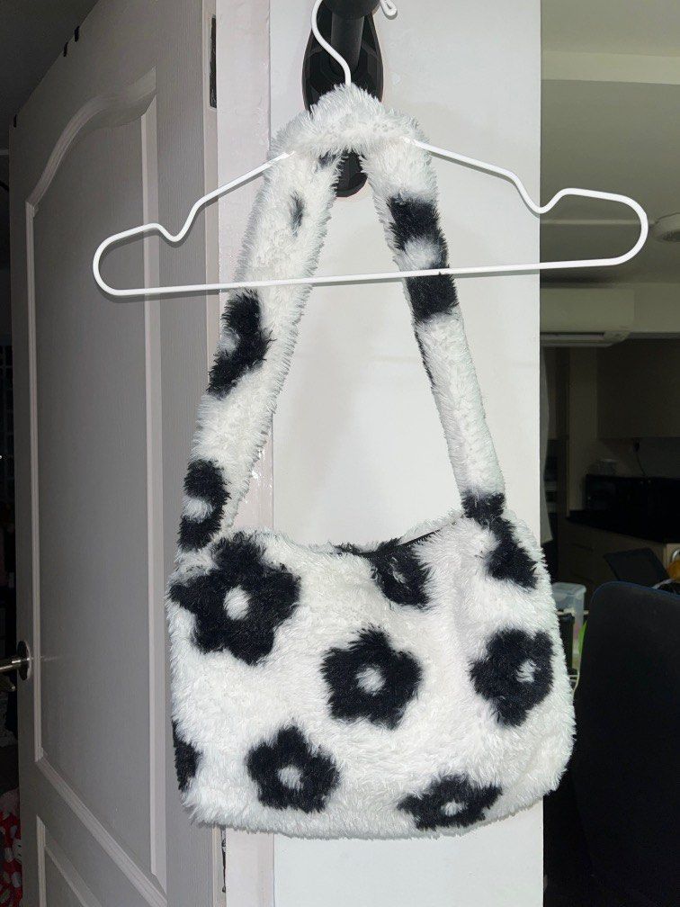 Cow print bag fluffy best sale