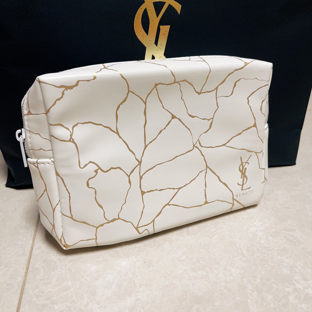 YSL white and gold pouch M size Women s Fashion Bags Wallets