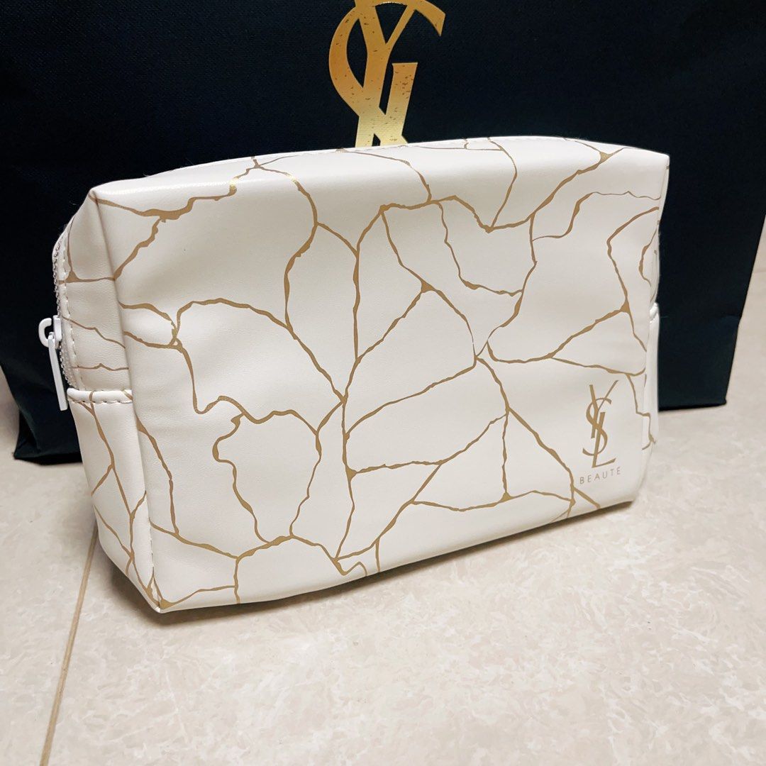 White ysl top pouch
